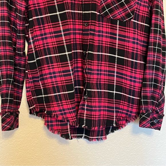 Rails Brock Plaid Button Button-Up Shirt In Pink, Black, and Navy Women's Medium - Picture 6 of 13